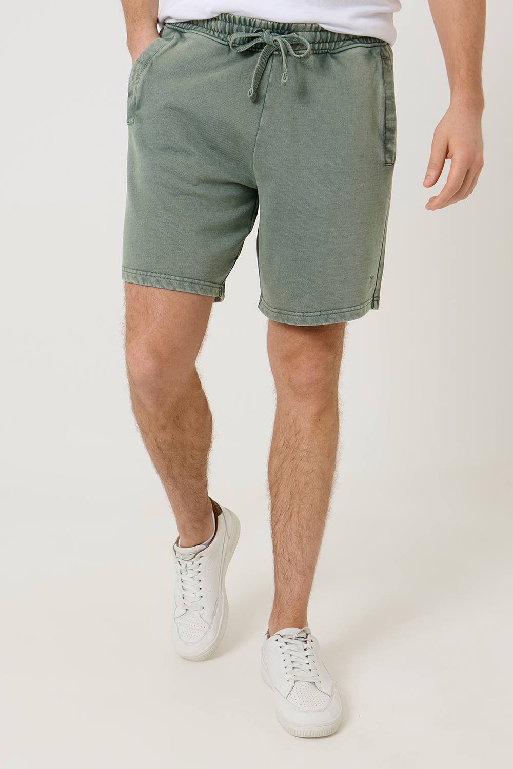Saltwell Saltwell Men's Drawstring Cotton Sweat Shorts in Green - 2