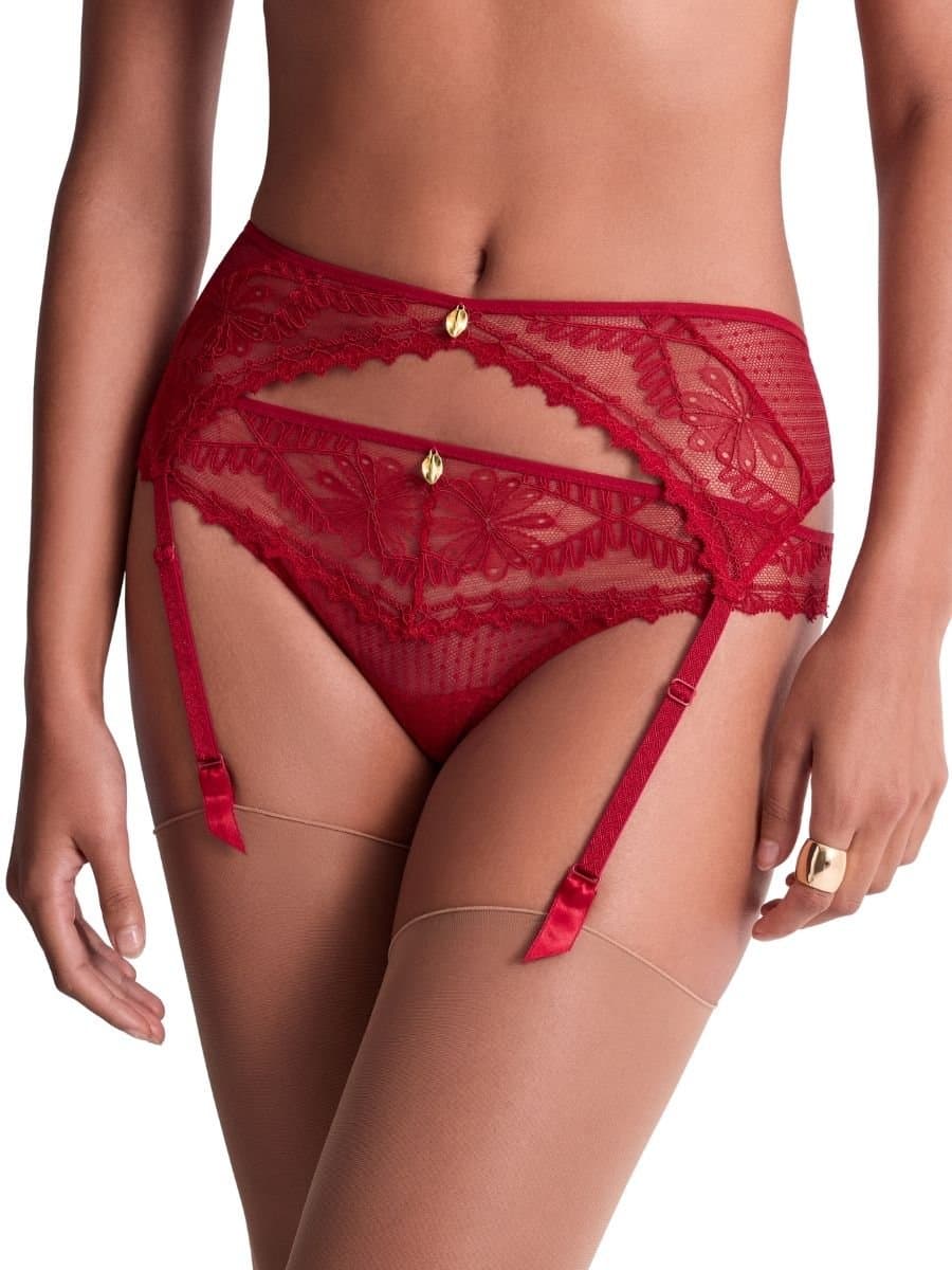 Aubade Aubade Red Lace Suspender Belt for Women