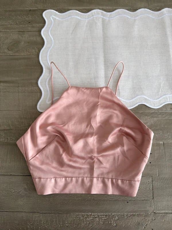 ASOS Pink Satin Crop Top
