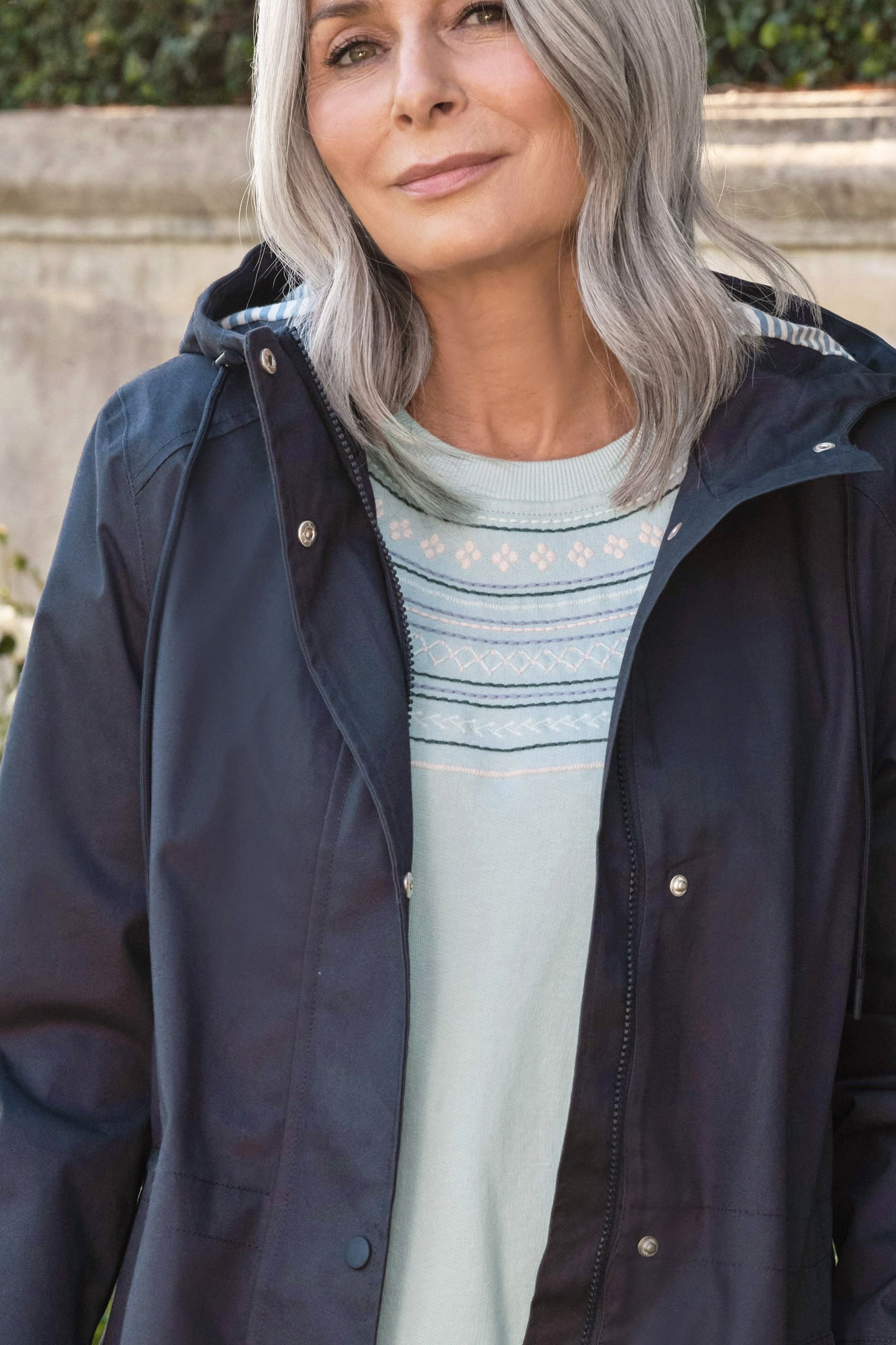 WoolOvers WoolOvers Women's Ramble Raincoat in Navy - 2