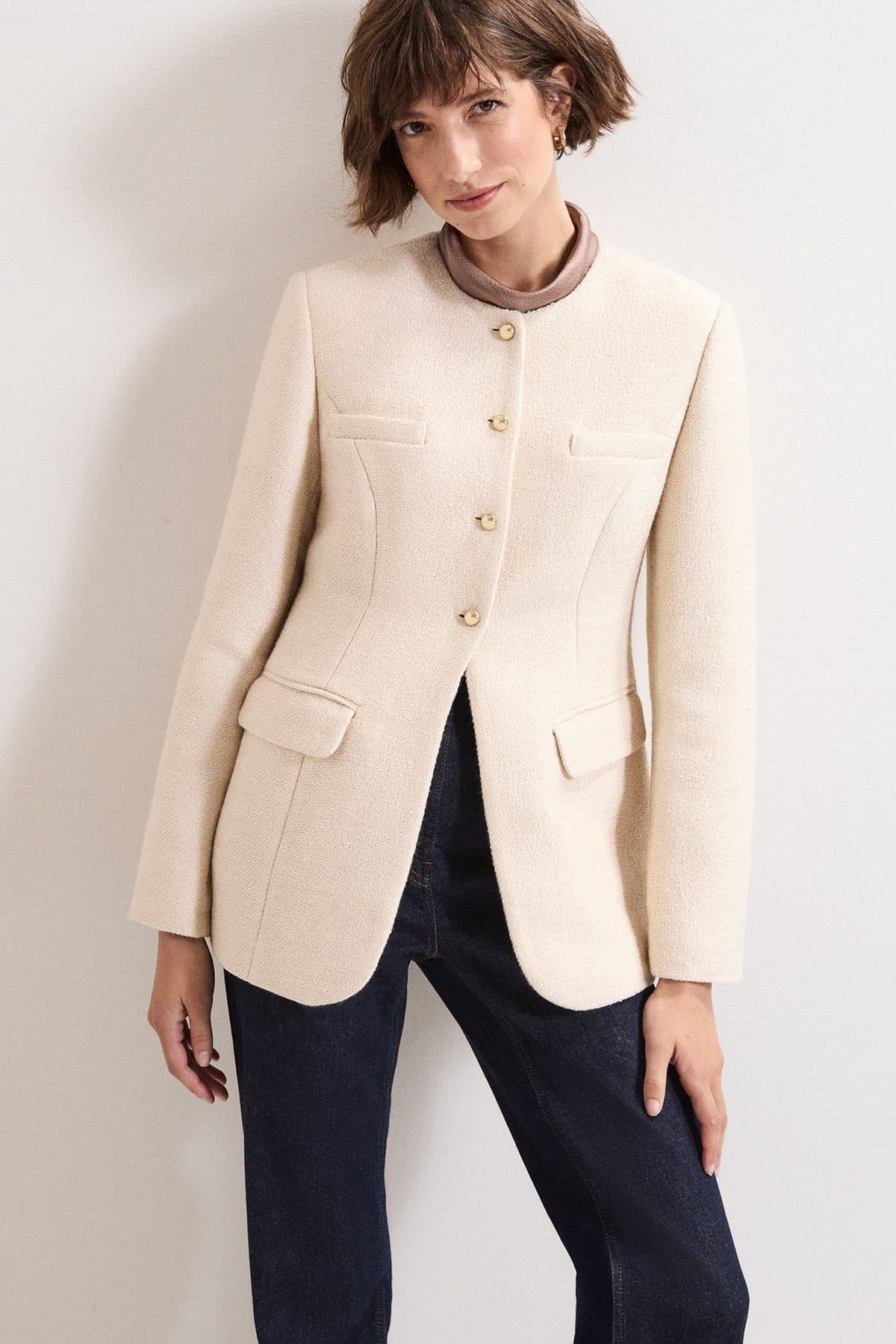 Phase Eight Phase Eight Women's Graziella Boucle Jacket in Cream