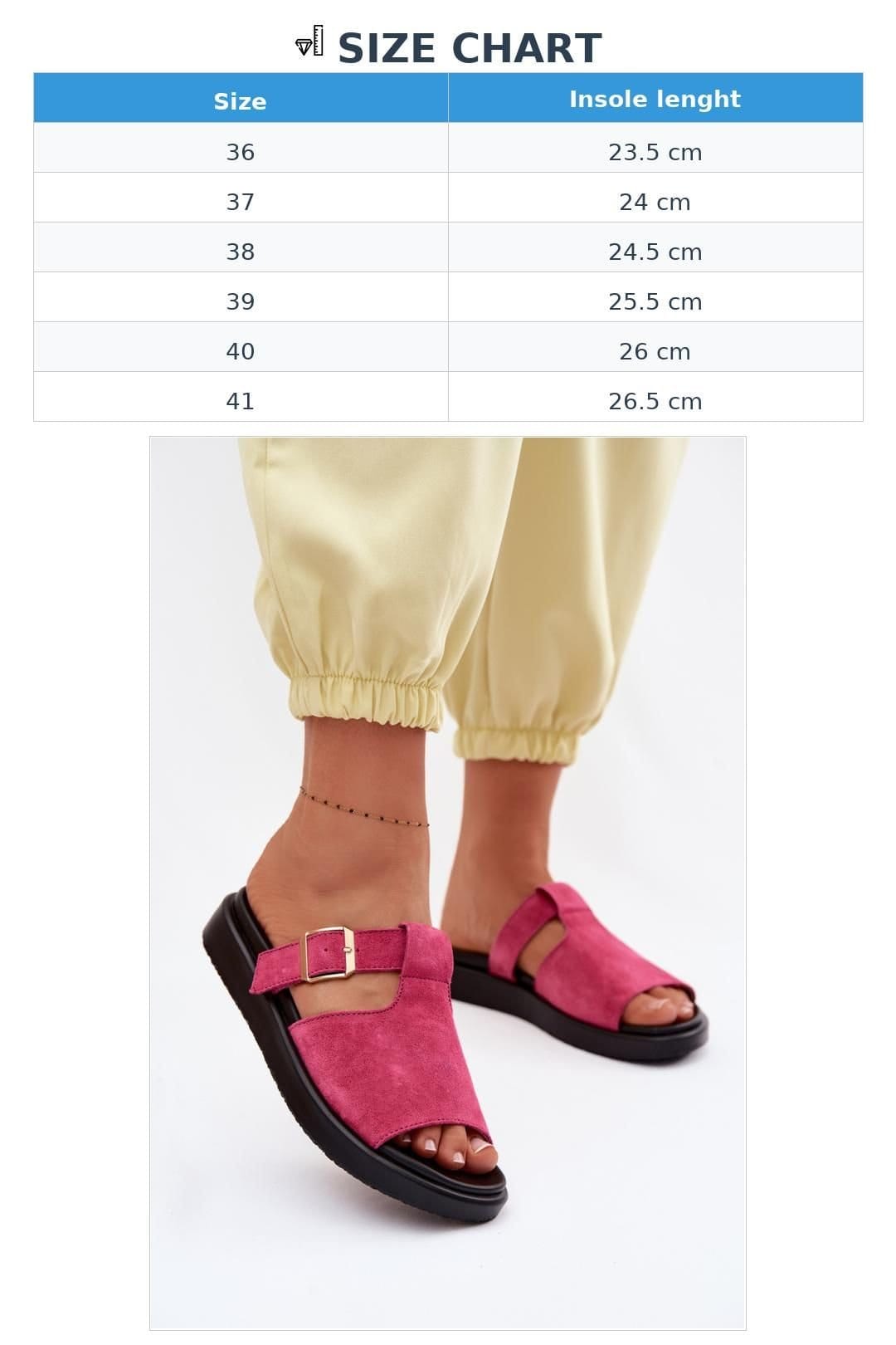 Love Lace Love Lace Women's Suede Platform Slide Sandals with Gold Buckle Strap Comfort in Pink - 4