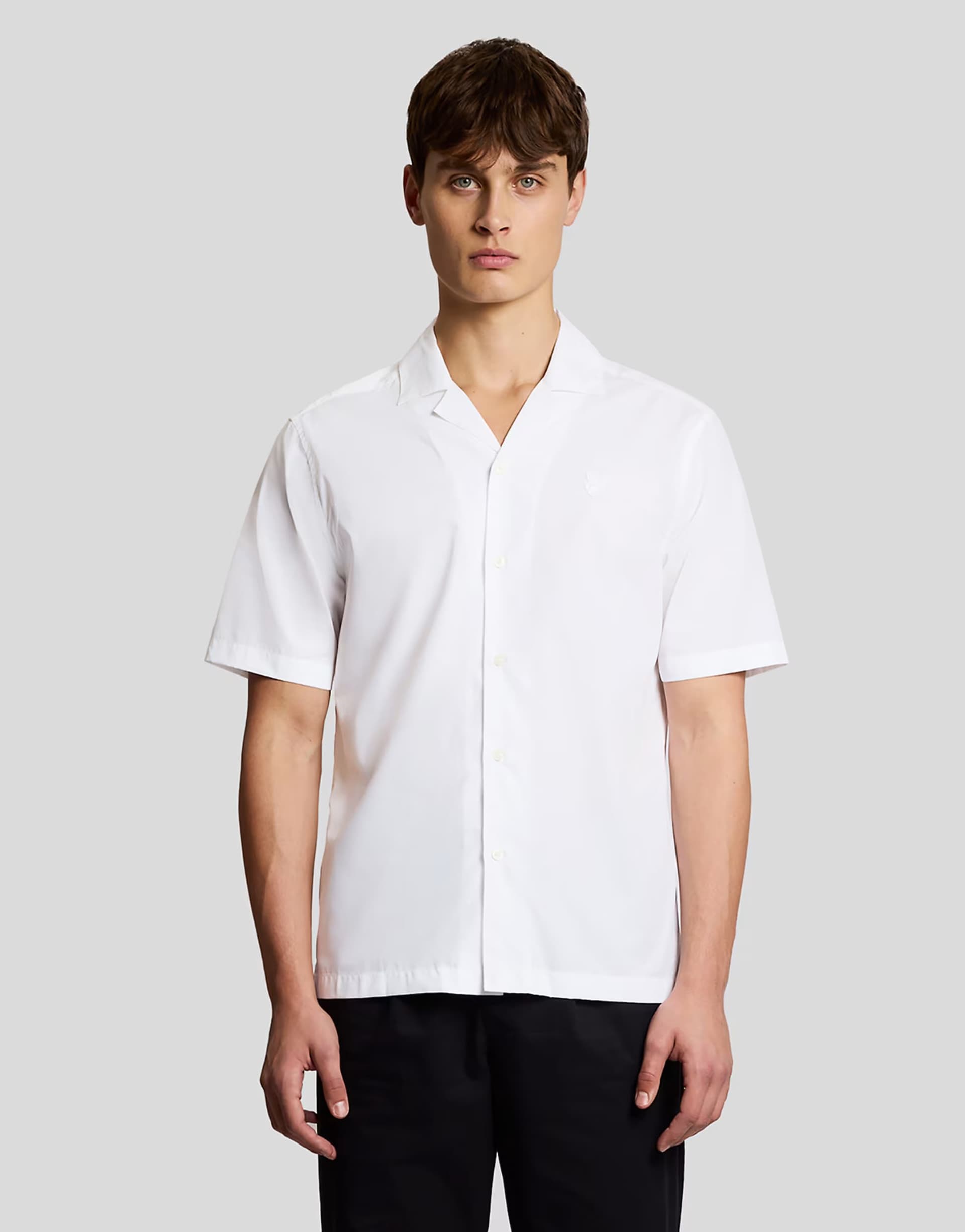 ASOS Lyle & Scott Ss woven shirts revere poplin shirt in 626 white