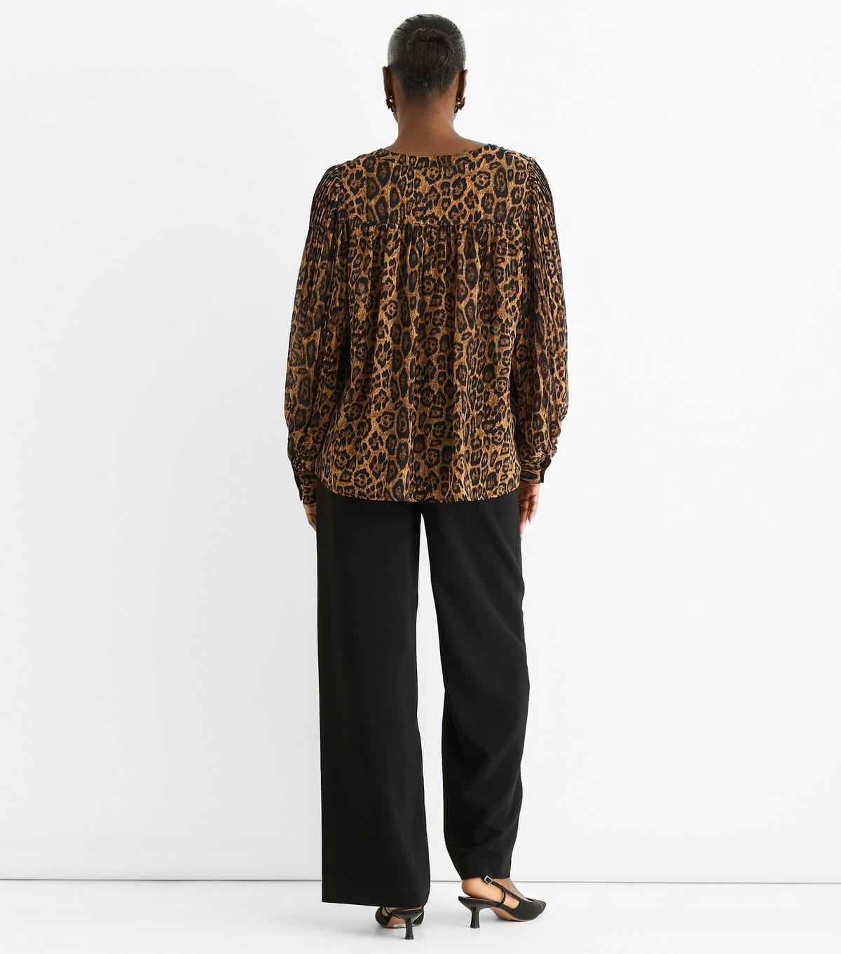 Gini London Women's Brown Leopard Print Chiffon Blouse Gini London New Look - 4