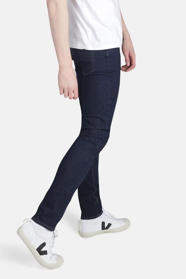 Monkee Genes Monkee Genes Men's Skinny Fit Mid-Rise Denim Jeans in Dark Indigo - 2