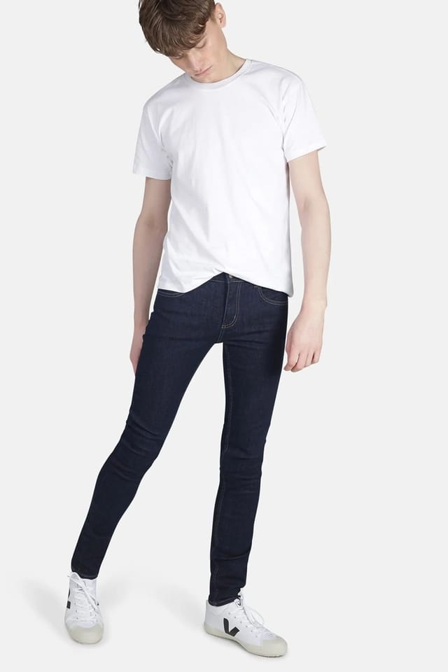 Monkee Genes Monkee Genes Men's Skinny Fit Mid-Rise Denim Jeans in Dark Indigo - 3