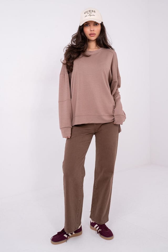 Love Lace Love Lace Women's Viscose Elastane Casual Sweatshirt Style 222907 in Beige - 2