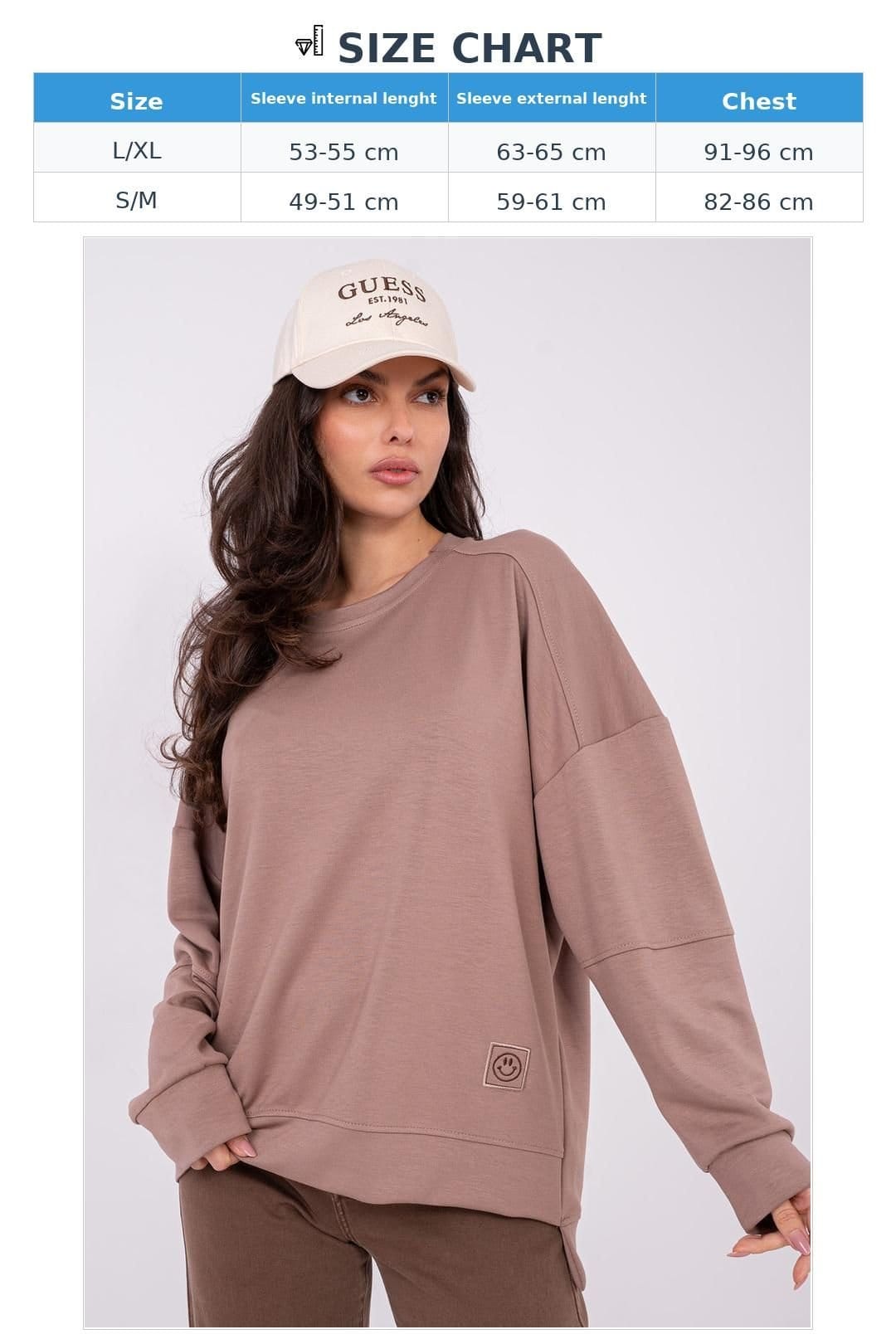 Love Lace Love Lace Women's Viscose Elastane Casual Sweatshirt Style 222907 in Beige - 4