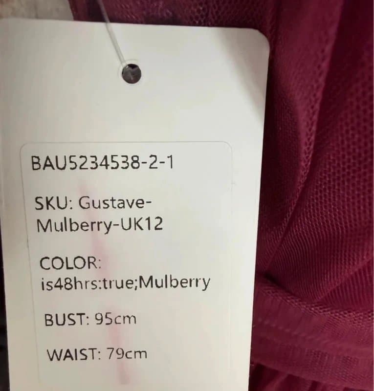 Babaroni Babaroni full-length tulle maxi dress mulberry BNWT Spring Summer wedding prom formal