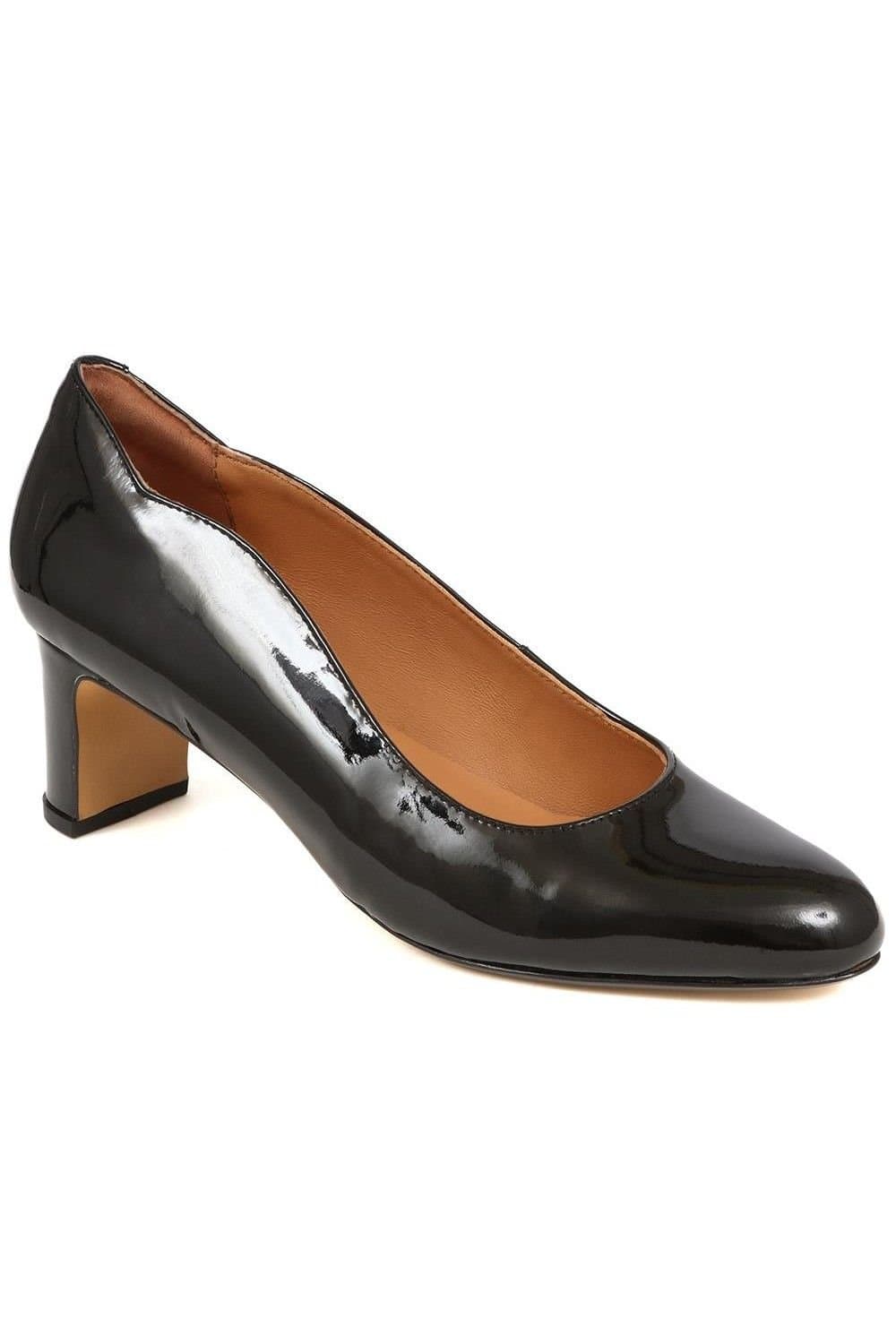 Jones Bootmaker Jones Bootmaker Women's Zoey Leather Court Shoes in Jet Black