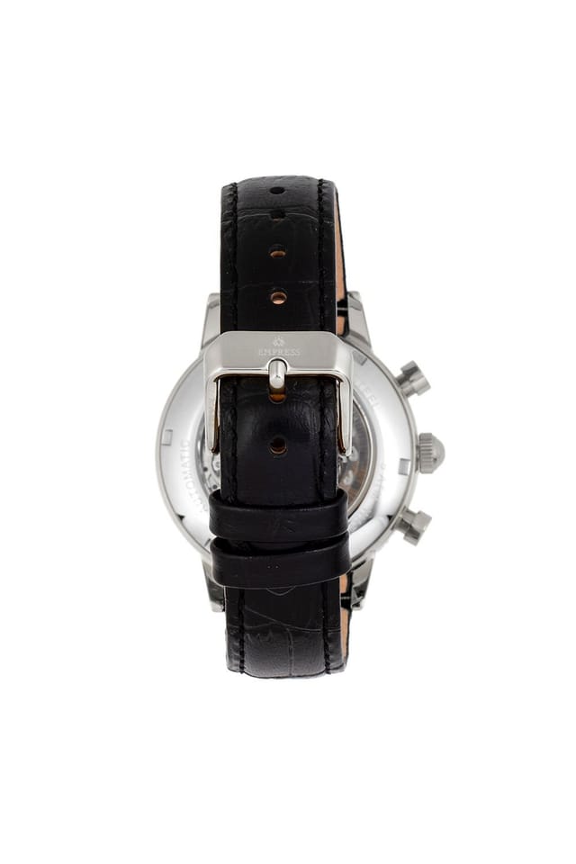 Empress Empress Women's Beatrice Automatic Skeleton Dial Leather-Band Watch with Day & Date in Silver - 2