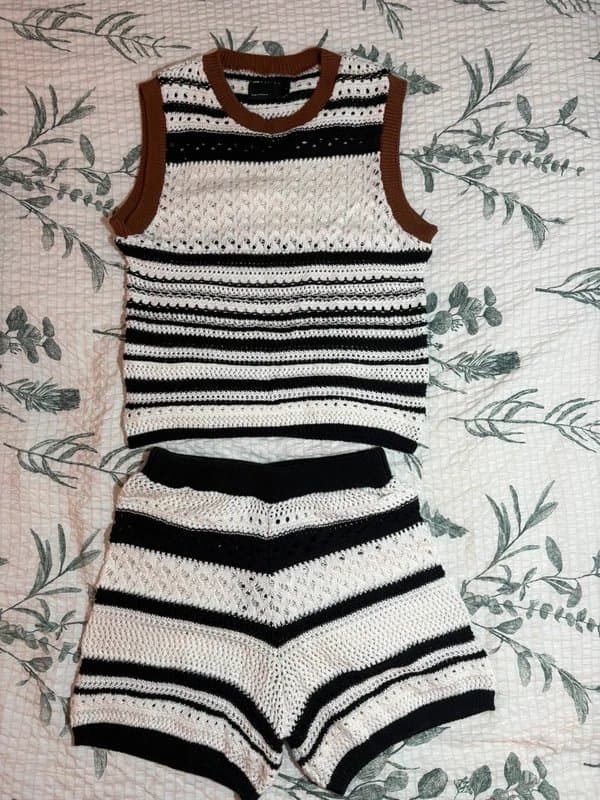 ASOS Black and cream knitted co-ord set