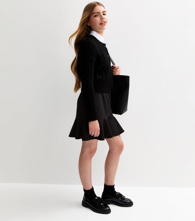 New Look Girls' Black Peplum Frill School Skirt New Look - 3