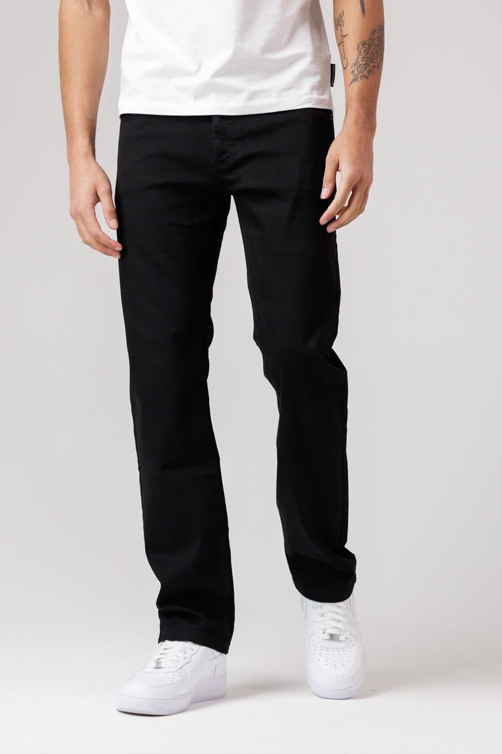 French Connection French Connection Men's Cotton Straight Leg Stretch Denim Jeans in Black