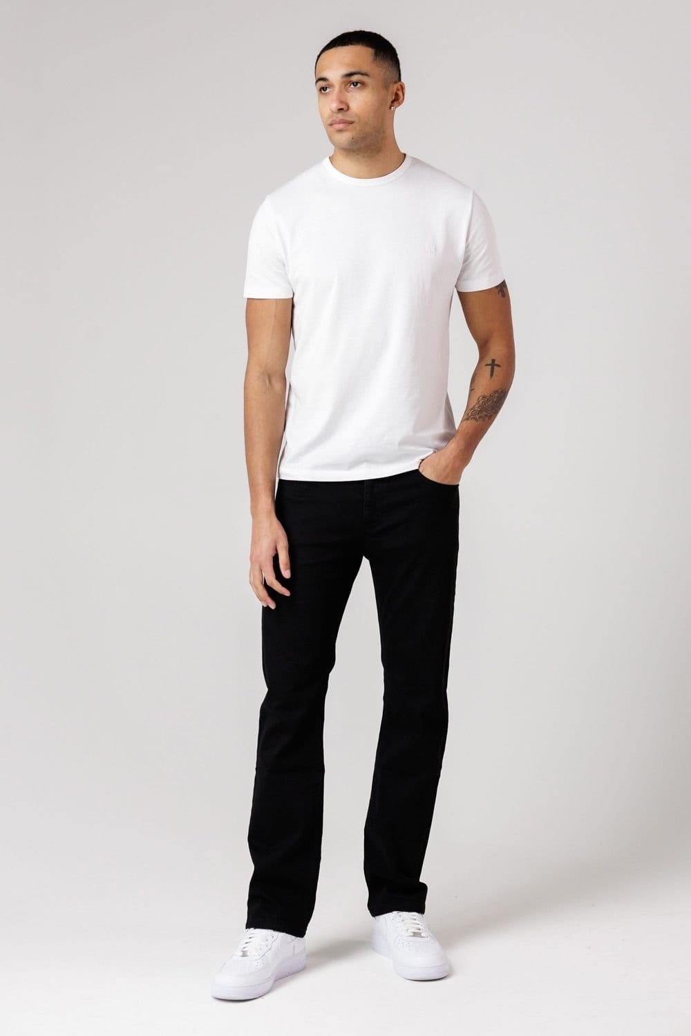 French Connection French Connection Men's Cotton Straight Leg Stretch Denim Jeans in Black - 4