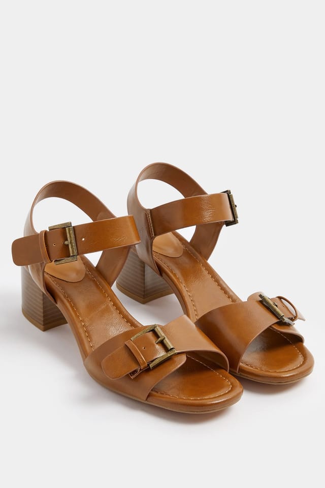 Long Tall Sally Long Tall Sally Women's Buckle Block Heel In Standard Fit in Brown - 2