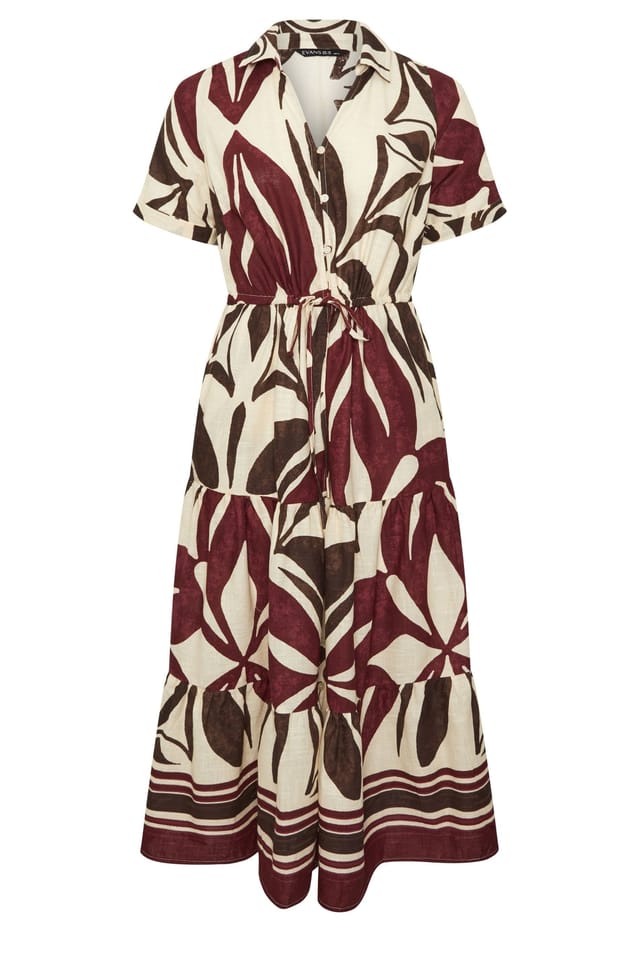 Evans Evans Women's Abstract Leaf Print Cotton Dress - 2