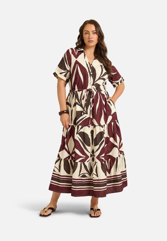 Evans Evans Women's Abstract Leaf Print Cotton Dress - 3