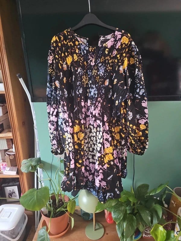 ASOS Asos size 22 24 shirred floral tea tunic smock dress extreme ballon sleeves Oversized - 1