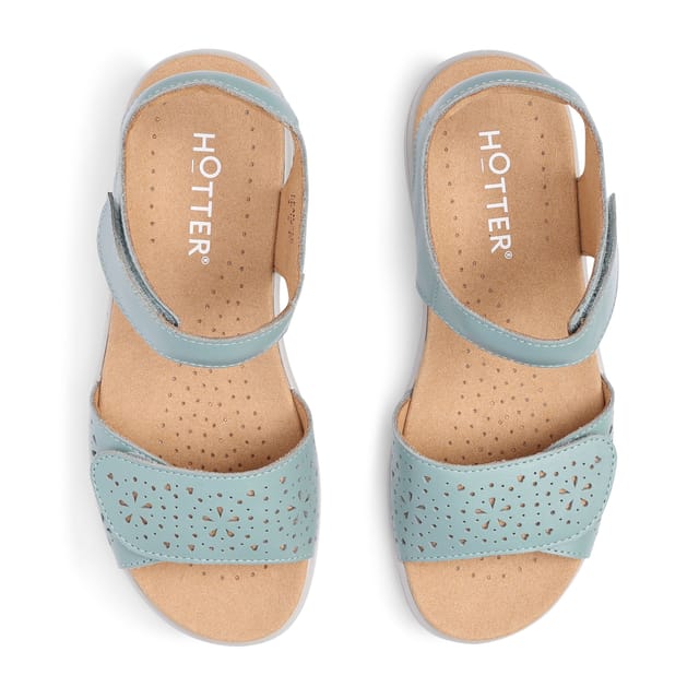 Hotter Hotter Women's Wide Fit 'Leah II' Sandals in Duck Egg Blue - 3