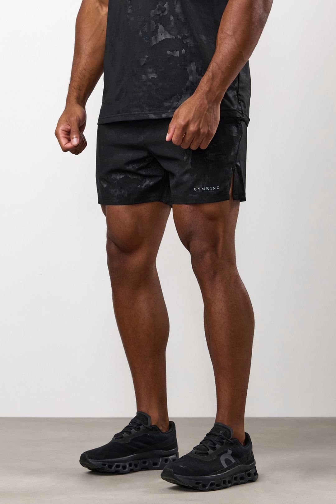 Gym King GYM KING Men's Debossed Camo Short 5" Black