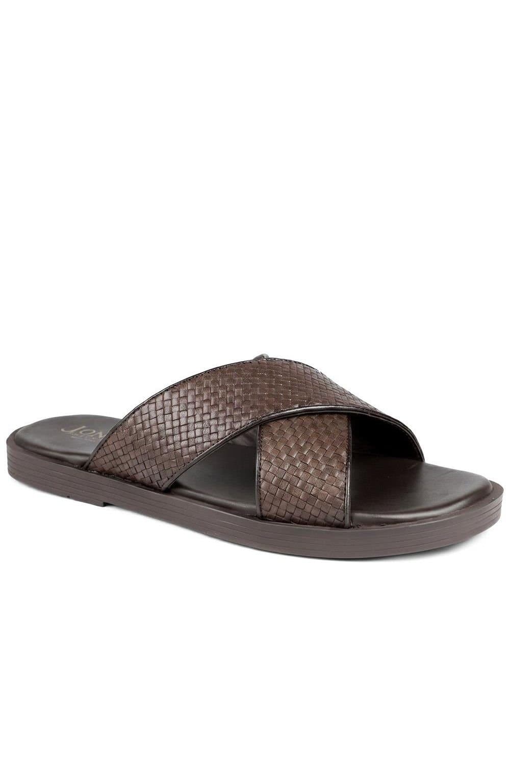 Jones Bootmaker Jones Bootmaker Men's Westport Leather Mule Sliders in Brown