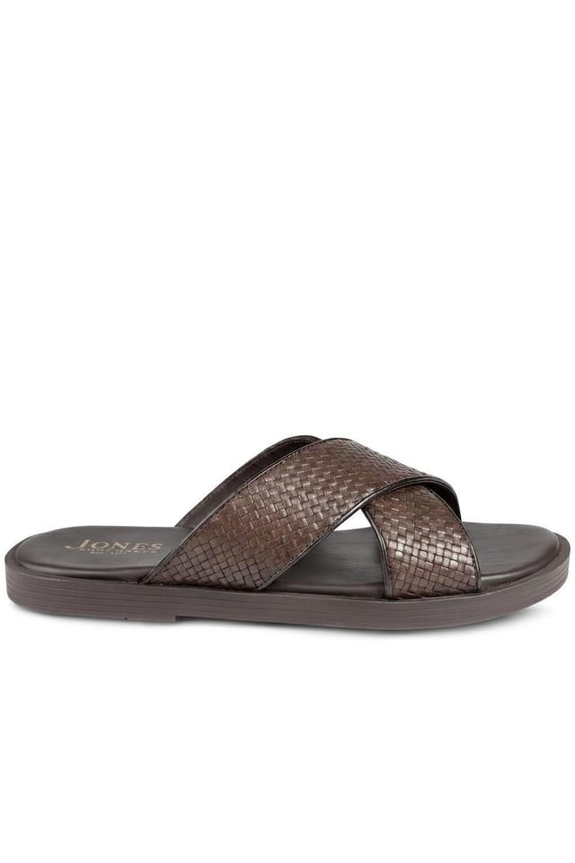 Jones Bootmaker Jones Bootmaker Men's Westport Leather Mule Sliders in Brown - 2
