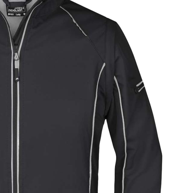 James and Nicholson James and Nicholson Women's Zip-Off Soft Shell Jacket in Black - 2