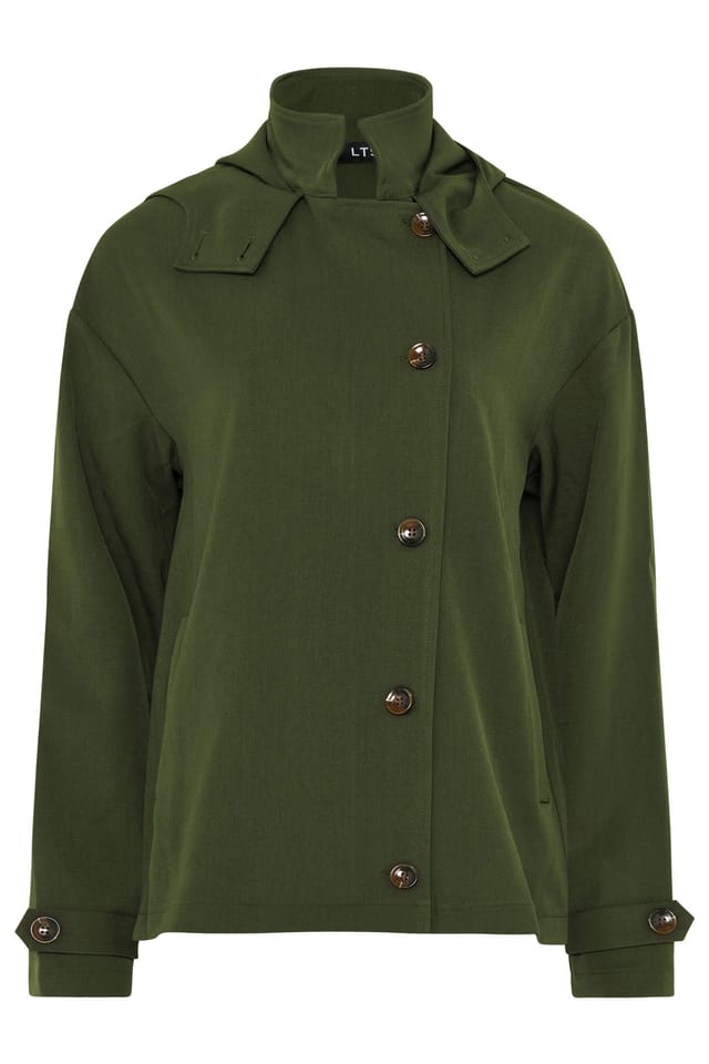 Long Tall Sally Long Tall Sally Women's Tall Hooded Jacket in Olive - 2