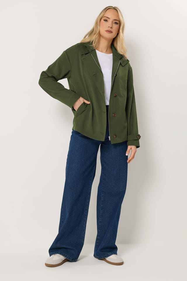 Long Tall Sally Long Tall Sally Women's Tall Hooded Jacket in Olive - 3