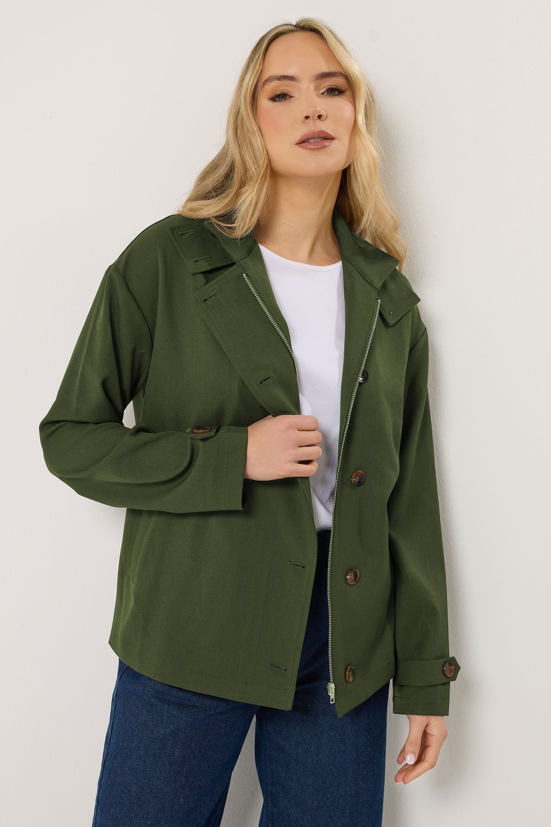 Long Tall Sally Long Tall Sally Women's Tall Hooded Jacket in Olive - 4