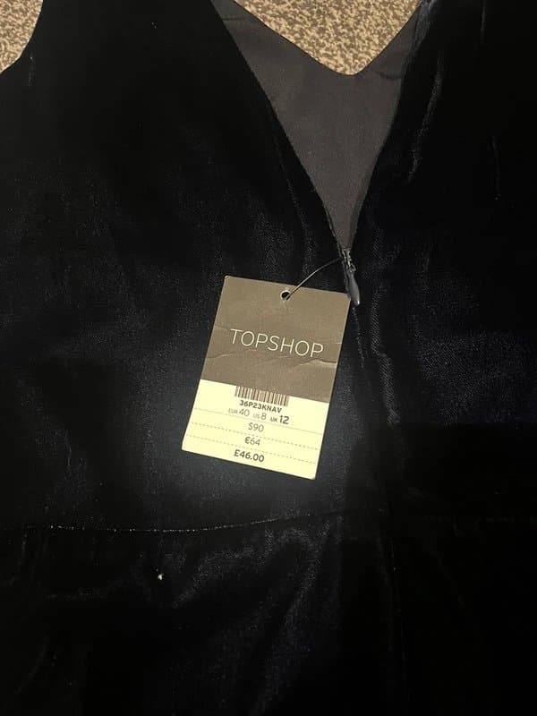 Topshop Brand new Topshop women’s size 12 velvet playsuit with a back zip RRP £46