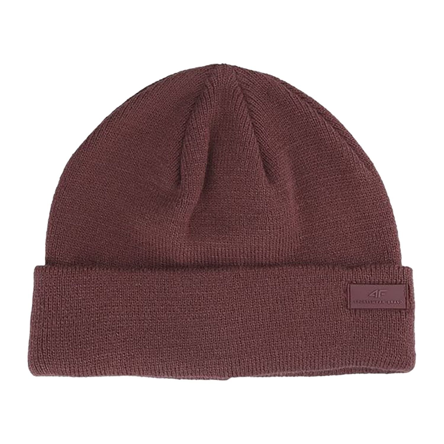 4F 4F Men's M307 Plain Turned Up Cuff Beanie in Red