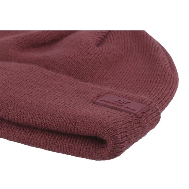 4F 4F Men's M307 Plain Turned Up Cuff Beanie in Red - 2