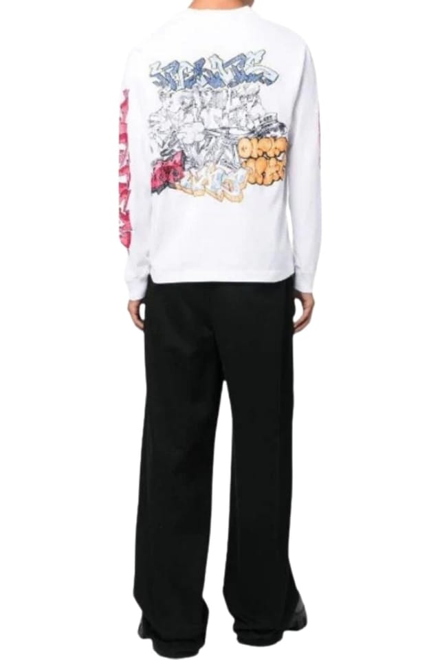 Off-White Off-White Men's Long Sleeve Crew T-shirt in White - 2