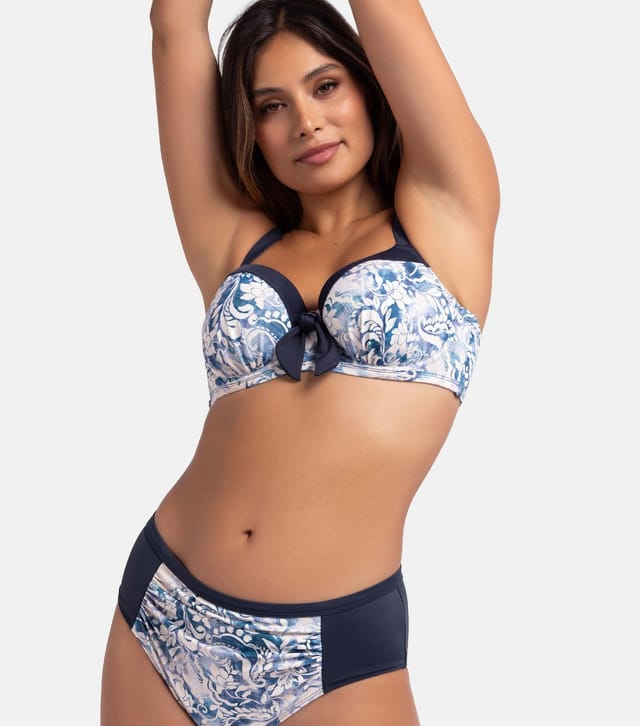 Dorina Women's Ink Floral Print Hipster Bikini Bottoms Dorina New Look - 2