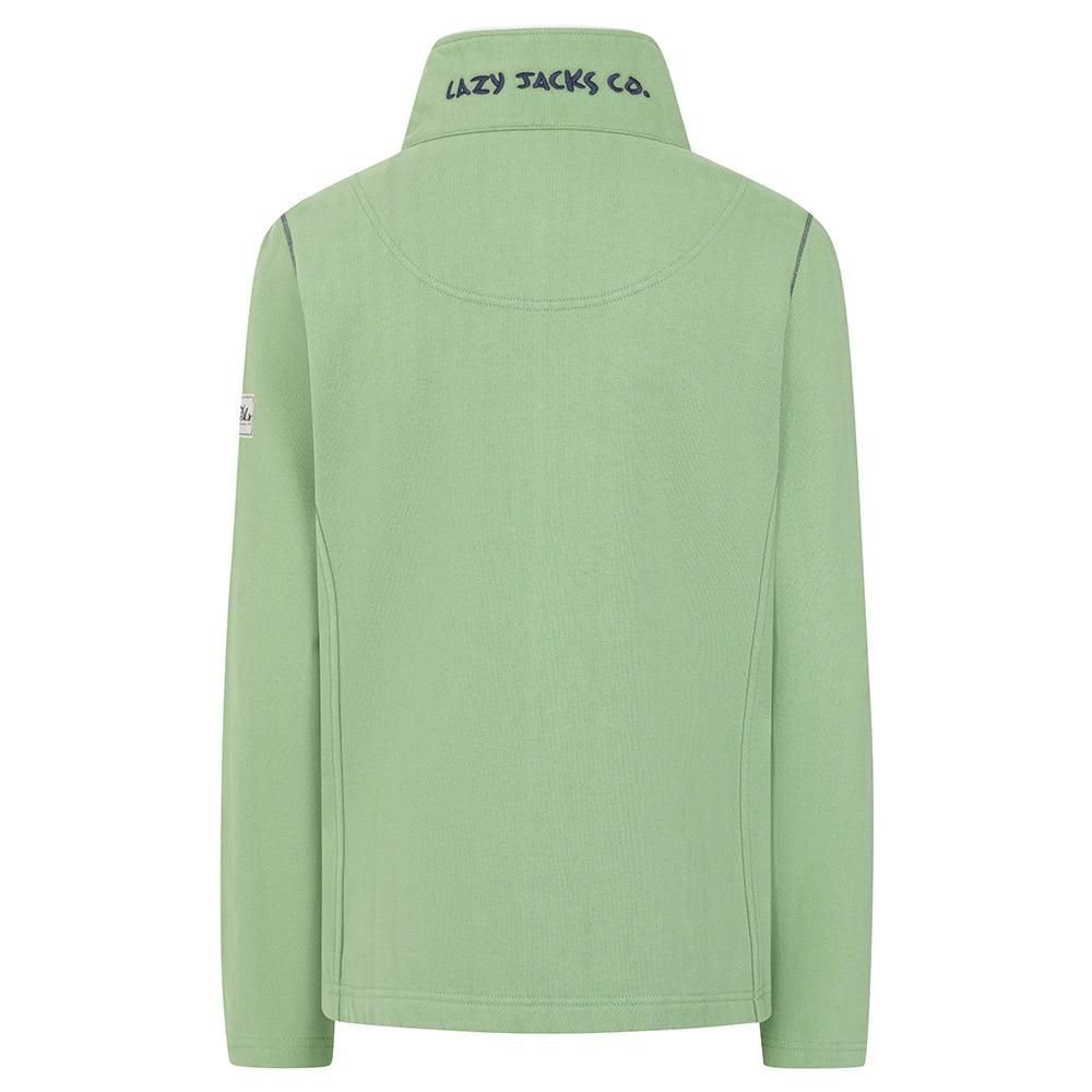 Lazy Jacks Lazy Jacks Women's Logo Full Zip Sweatshirt in Light Green - 2