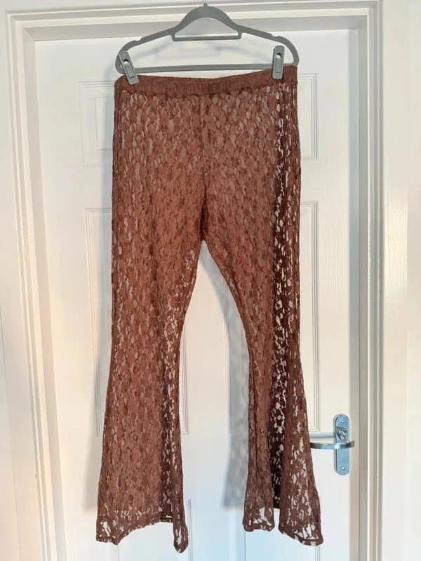 ASOS Design ASOS Design Brown Lace Flare Trousers - L 16/18