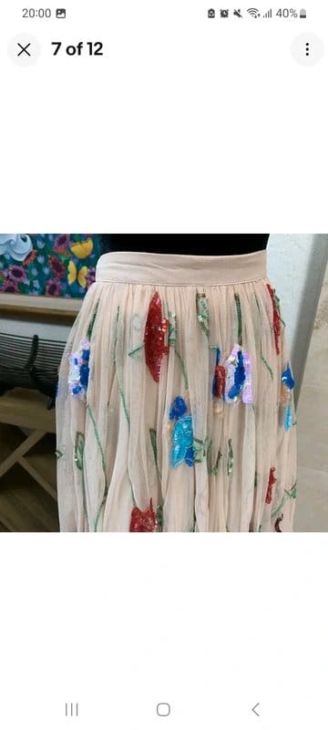 ASOS Multi-Colour Embellished Tulle Skirt - Size 14