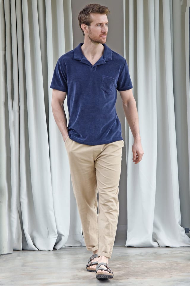 Oiler & Boiler Oiler & Boiler Men's St Kitts Pull on Drawcord Pant in Beige - 3