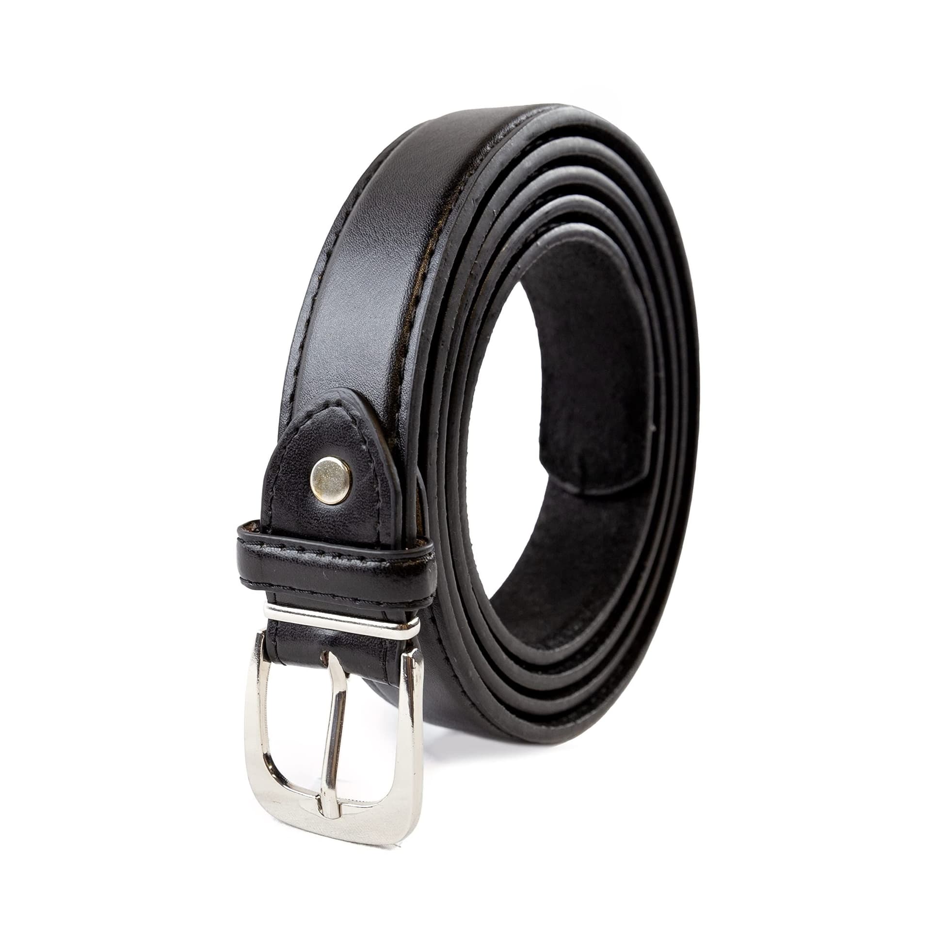 Woodland Leathers Woodland Leathers Men's Men's Leather Lined Classic Slim Belt 1 Inch in Black