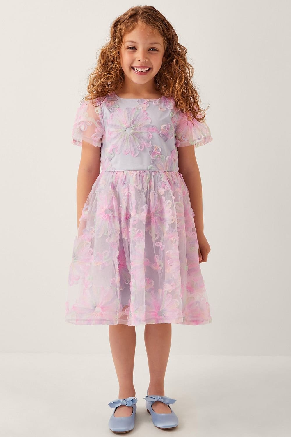 Monsoon Monsoon Women's Haisley Appliqu� Flower Tulle Dress Multi - 4