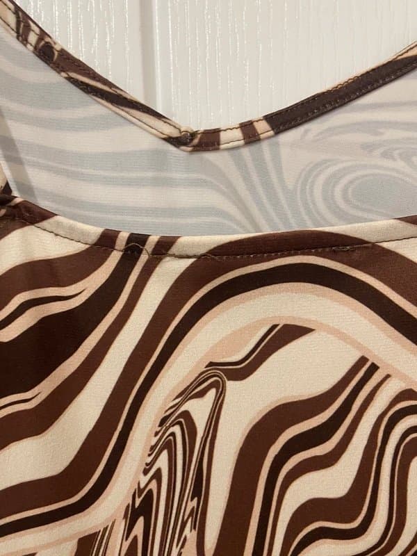 Bershka Bershka Brown and Cream Midi Dress EUR S
