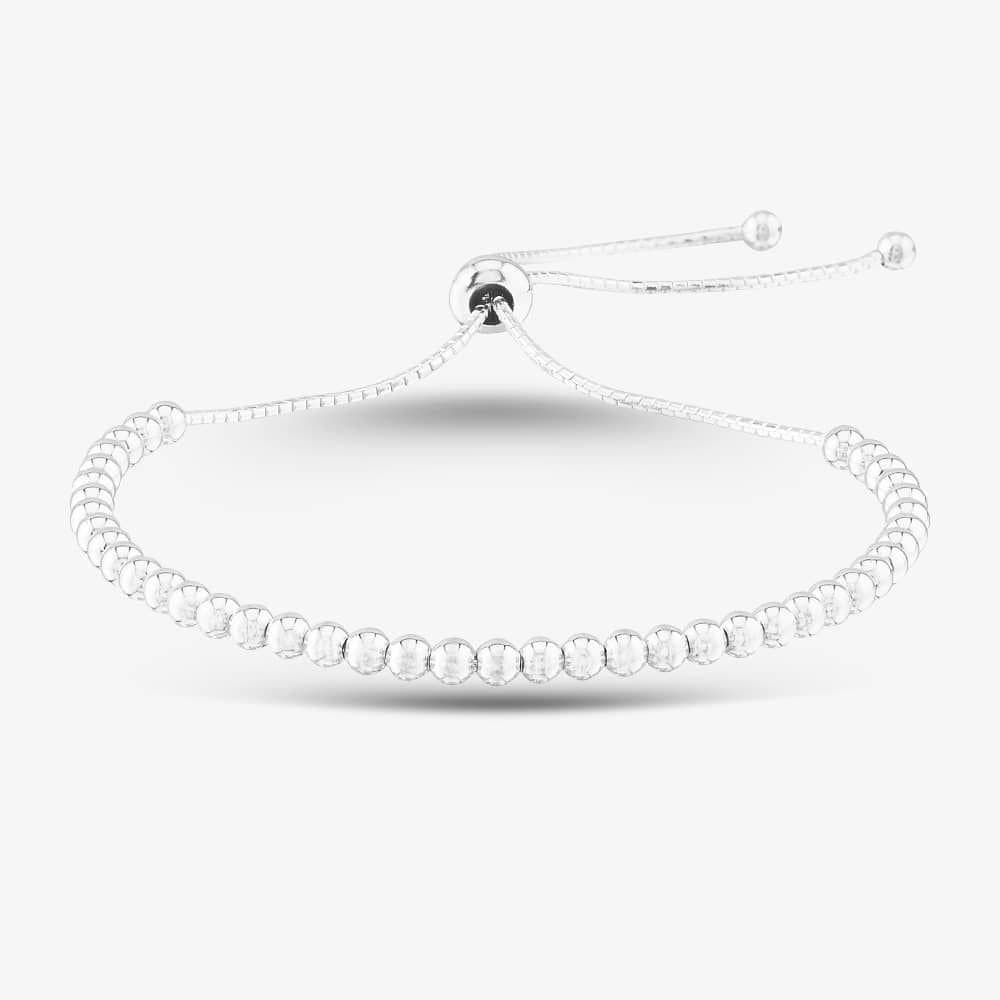 T.H.Baker T.H.Baker Women's Sterling Silver Polished Ball Toggle Bracelet B4927