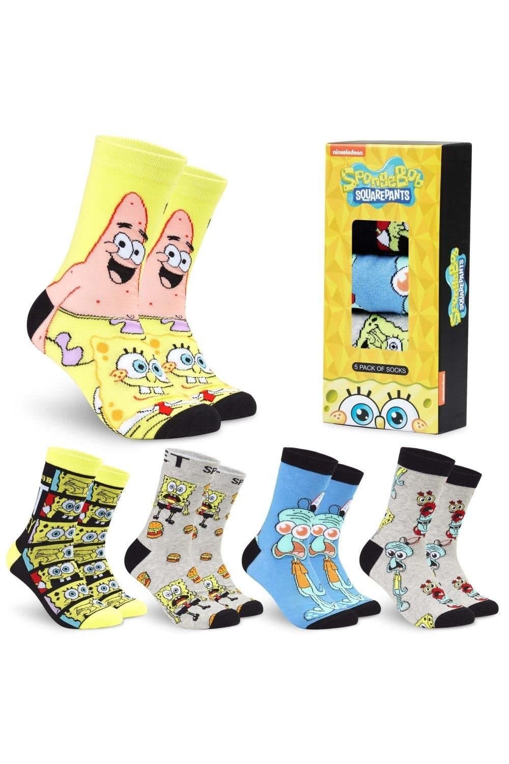 Sponge Bob Square Pants Sponge Bob Square Pants Men's 5 Pack Socks