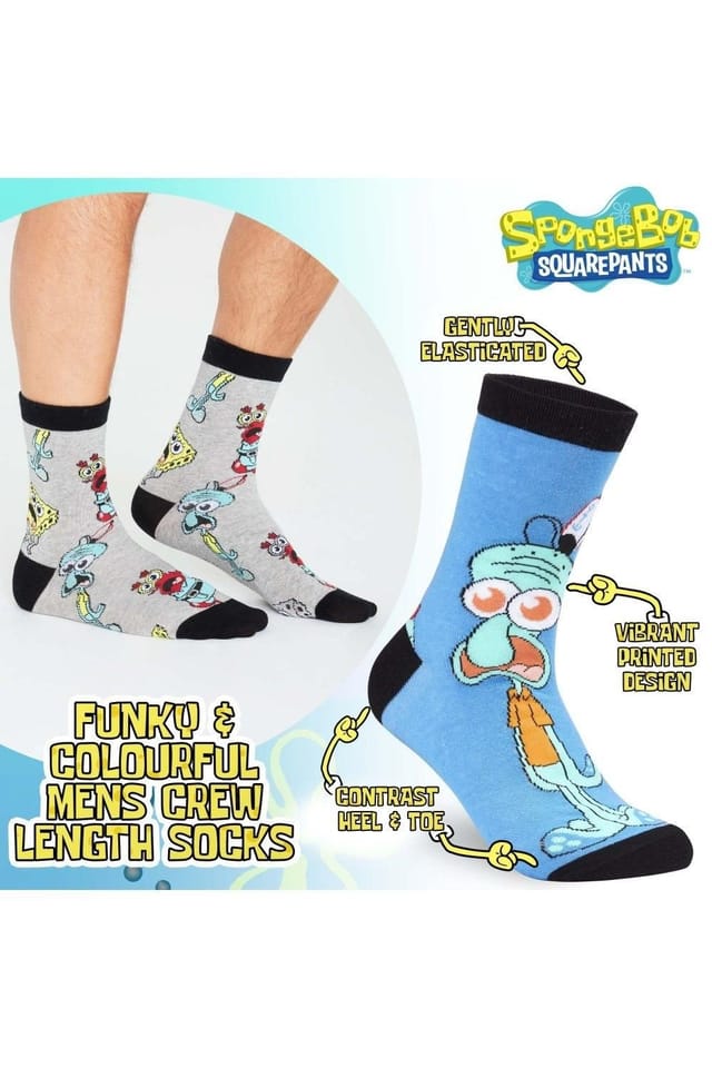 Sponge Bob Square Pants Sponge Bob Square Pants Men's 5 Pack Socks - 3