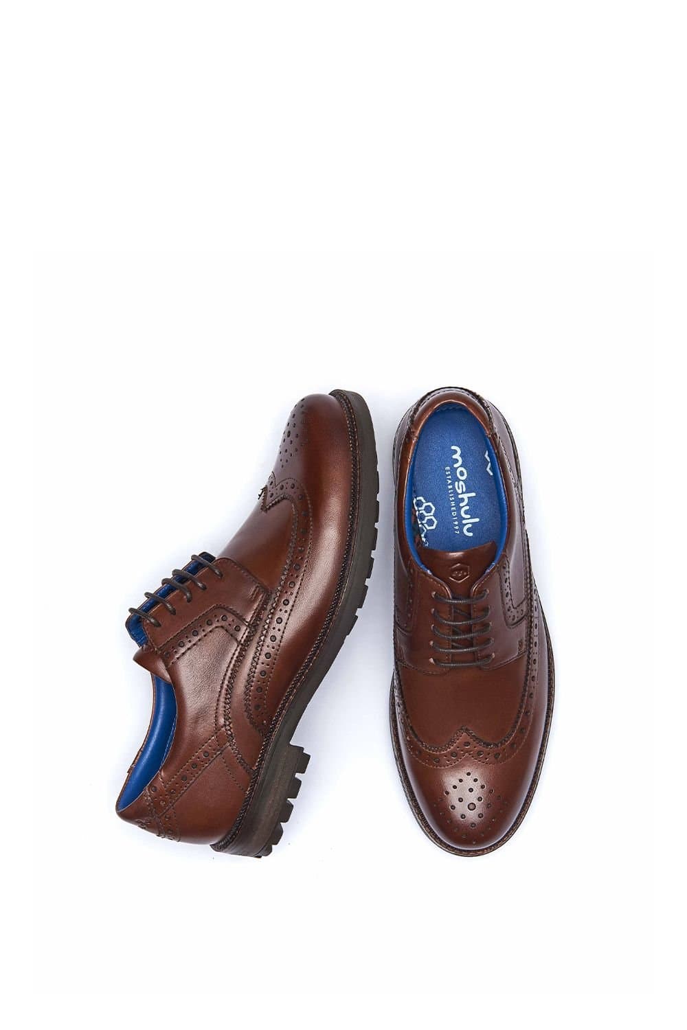 Moshulu Moshulu Brown Leather Brogue Shoes for Men