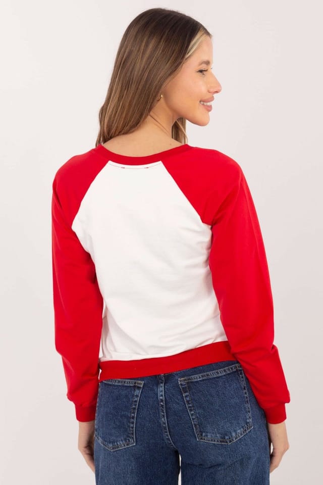 Love Lace Love Lace Women's Graphic Sweatshirt Long Sleeves in Red - 3