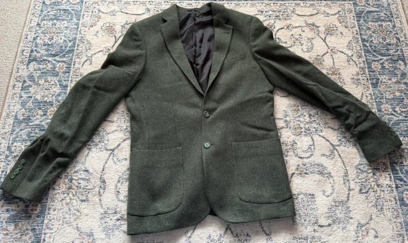 ASOS Green wool blazer suit jacket slim fit