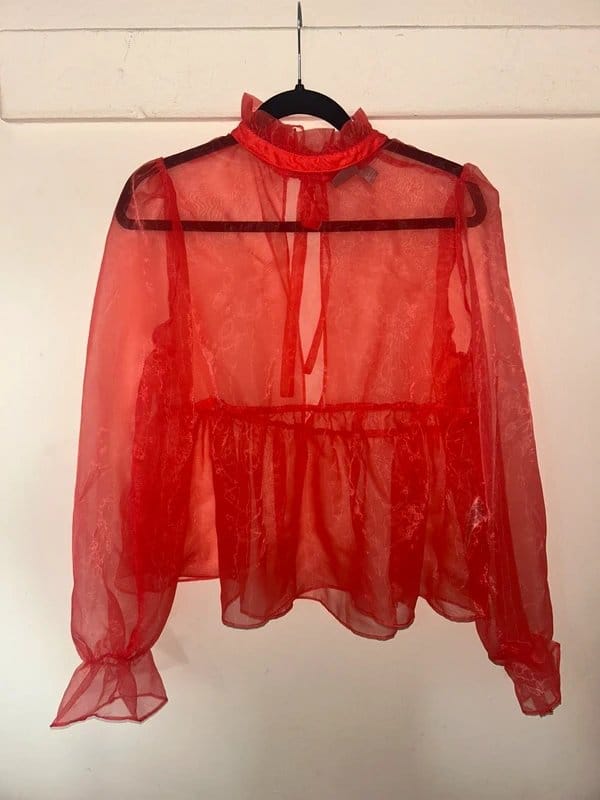 ASOS Red Tulle Blouse